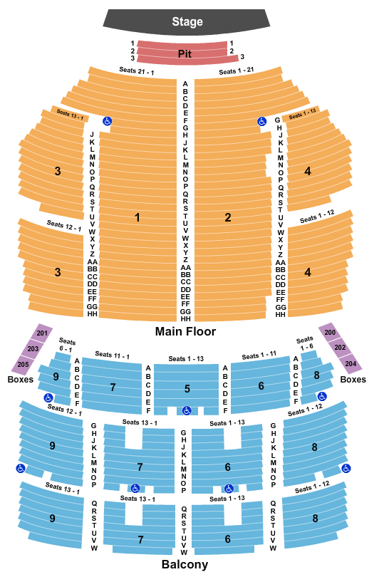 Orpheum Theatre Wicked Seating Chart